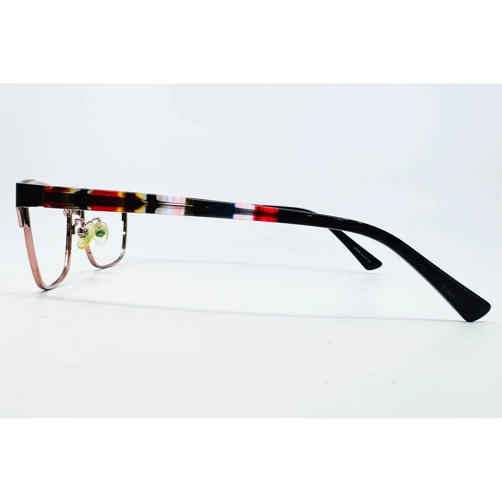 Nicole Miller Eyeglasses Womens Black Rose Gold EVERGREENCG C01 53-16-135